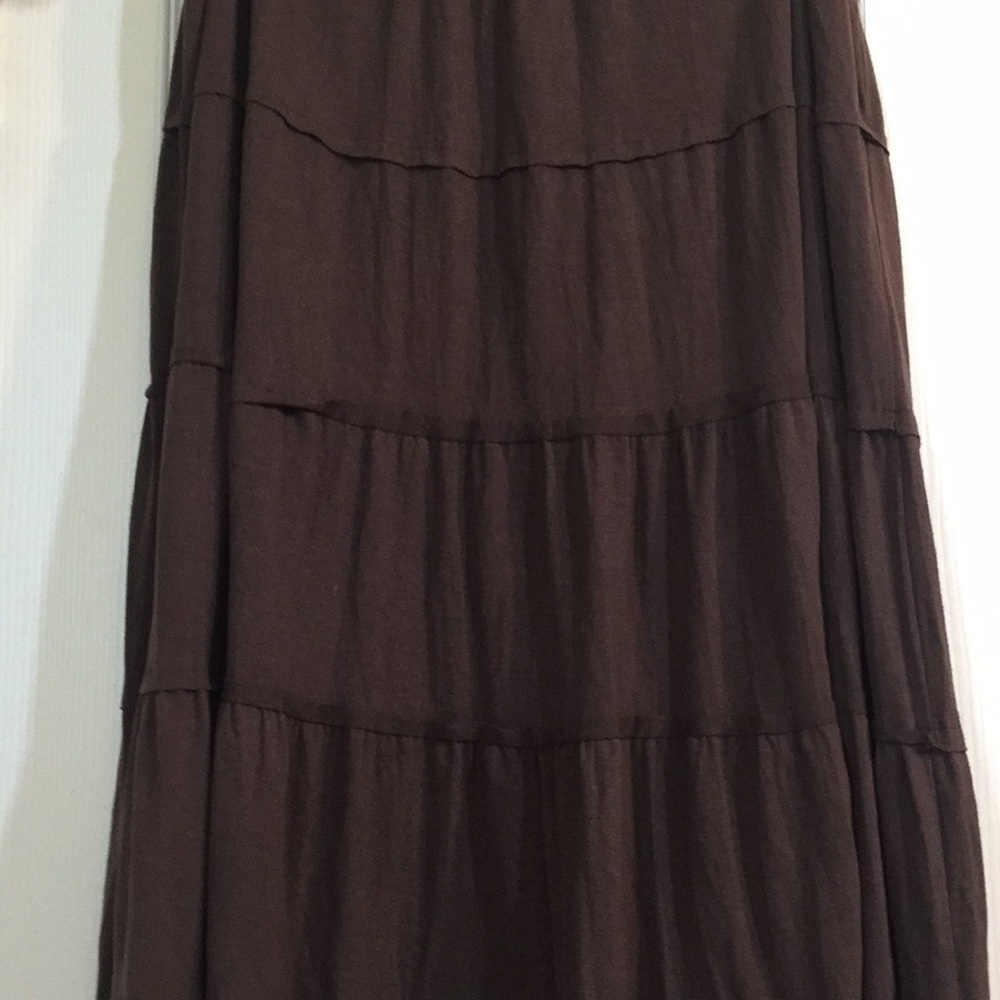 Mixit Tiered Brown Maxi Skirt